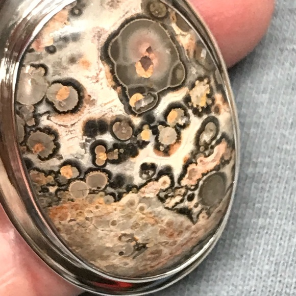 Vintage RARE Taxco Leopard Jasper Sterling 925 Pendant - Picture 10 of 12